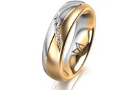 Ring 18 Karat Gelb-/Weissgold 5.5 mm l&auml;ngsmatt 5...