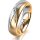 Ring 18 Karat Gelb-/Weissgold 5.5 mm l&auml;ngsmatt 5 Brillanten G vs Gesamt 0,045ct