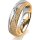 Ring 18 Karat Gelb-/Weissgold 5.5 mm kristallmatt 5 Brillanten G vs Gesamt 0,045ct