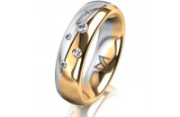 Ring 18 Karat Gelb-/Weissgold 5.5 mm poliert 5 Brillanten...