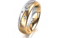 Ring 18 Karat Gelb-/Weissgold 5.5 mm l&auml;ngsmatt 5...
