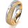 Ring 18 Karat Gelb-/Weissgold 5.5 mm kreismatt 5 Brillanten G vs Gesamt 0,065ct