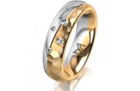 Ring 18 Karat Gelb-/Weissgold 5.5 mm diamantmatt 5...