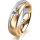 Ring 18 Karat Gelb-/Weissgold 5.5 mm längsmatt 1 Brillant G vs 0,110ct