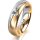 Ring 18 Karat Gelb-/Weissgold 5.5 mm l&auml;ngsmatt 1 Brillant G vs 0,110ct