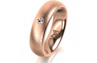 Ring 14 Karat Rotgold 5.5 mm sandmatt 1 Brillant G vs...