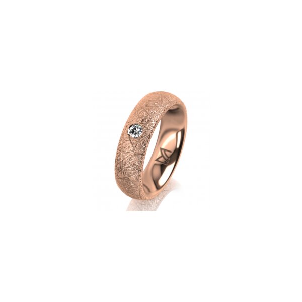 Ring 14 Karat Rotgold 5.5 mm kristallmatt 1 Brillant G vs 0,065ct