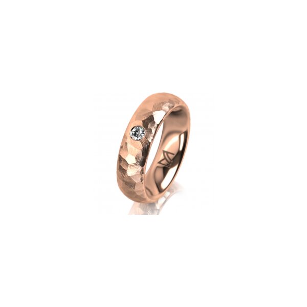 Ring 14 Karat Rotgold 5.5 mm diamantmatt 1 Brillant G vs 0,065ct