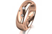 Ring 14 Karat Rotgold 5.5 mm poliert 3 Brillanten G vs...