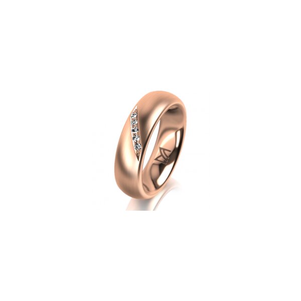 Ring 14 Karat Rotgold 5.5 mm l&auml;ngsmatt 5 Brillanten G vs Gesamt 0,045ct