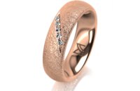 Ring 14 Karat Rotgold 5.5 mm kreismatt 5 Brillanten G vs...