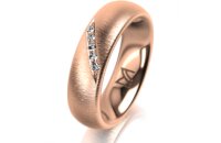 Ring 14 Karat Rotgold 5.5 mm sandmatt 5 Brillanten G vs...