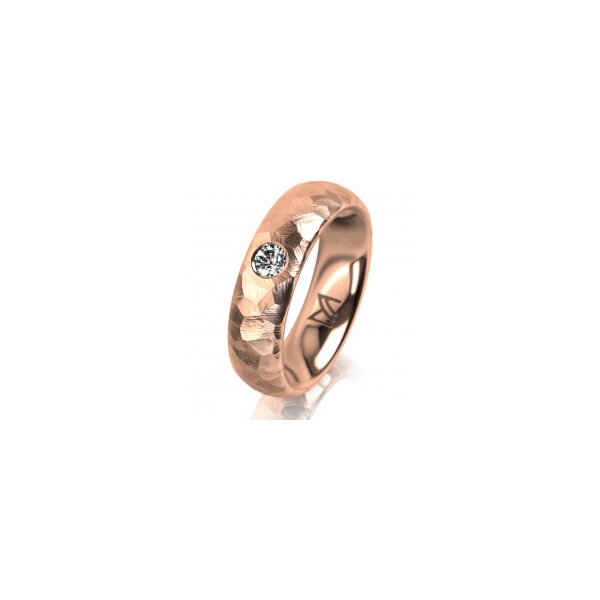 Ring 14 Karat Rotgold 5.5 mm diamantmatt 1 Brillant G vs 0,110ct