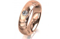 Ring 14 Karat Rotgold 5.5 mm diamantmatt 1 Brillant G vs...