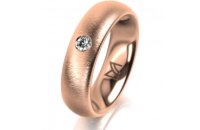 Ring 18 Karat Rotgold 5.5 mm sandmatt 1 Brillant G vs...