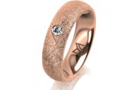 Ring 18 Karat Rotgold 5.5 mm kristallmatt 1 Brillant G vs...