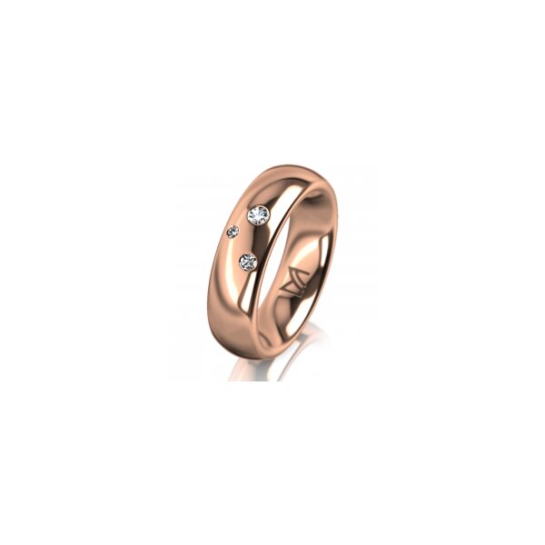 Ring 18 Karat Rotgold 5.5 mm poliert 3 Brillanten G vs Gesamt 0,050ct