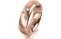 Ring 18 Karat Rotgold 5.5 mm l&auml;ngsmatt 3 Brillanten...