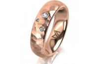 Ring 18 Karat Rotgold 5.5 mm diamantmatt 3 Brillanten G...