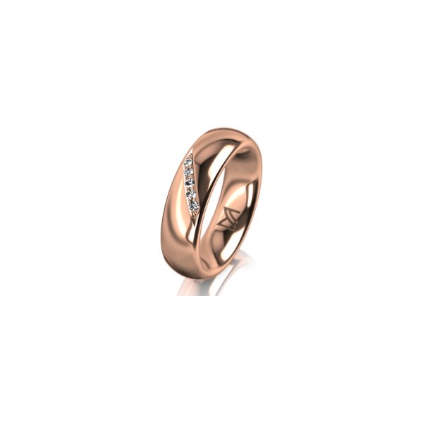 Ring 18 Karat Rotgold 5.5 mm poliert 5 Brillanten G vs Gesamt 0,045ct