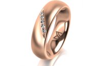 Ring 18 Karat Rotgold 5.5 mm l&auml;ngsmatt 5 Brillanten...