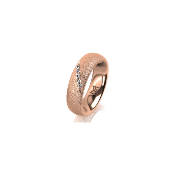 Ring 18 Karat Rotgold 5.5 mm kreismatt 5 Brillanten G vs Gesamt 0,045ct