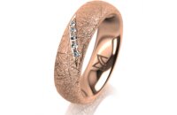 Ring 18 Karat Rotgold 5.5 mm kristallmatt 5 Brillanten G...