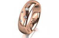Ring 18 Karat Rotgold 5.5 mm poliert 5 Brillanten G vs...
