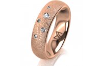 Ring 18 Karat Rotgold 5.5 mm kreismatt 5 Brillanten G vs...