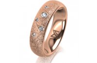Ring 18 Karat Rotgold 5.5 mm kristallmatt 5 Brillanten G...