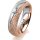 Ring 14 Karat Rot-/Weissgold 5.5 mm kristallmatt 1 Brillant G vs 0,065ct
