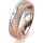 Ring 14 Karat Rot-/Weissgold 5.5 mm kreismatt 3 Brillanten G vs Gesamt 0,050ct