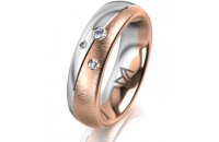 Ring 14 Karat Rot-/Weissgold 5.5 mm sandmatt 3 Brillanten...