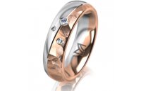 Ring 14 Karat Rot-/Weissgold 5.5 mm diamantmatt 3...
