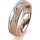 Ring 14 Karat Rot-/Weissgold 5.5 mm kristallmatt 5 Brillanten G vs Gesamt 0,045ct
