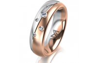 Ring 14 Karat Rot-/Weissgold 5.5 mm l&auml;ngsmatt 5...