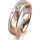 Ring 14 Karat Rot-/Weissgold 5.5 mm l&auml;ngsmatt 5 Brillanten G vs Gesamt 0,065ct