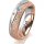 Ring 14 Karat Rot-/Weissgold 5.5 mm kreismatt 5 Brillanten G vs Gesamt 0,065ct