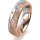 Ring 14 Karat Rot-/Weissgold 5.5 mm kristallmatt 5 Brillanten G vs Gesamt 0,065ct
