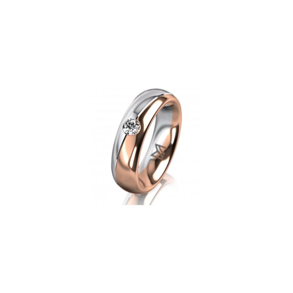 Ring 14 Karat Rot-/Weissgold 5.5 mm poliert 1 Brillant G vs 0,110ct