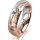 Ring 14 Karat Rot-/Weissgold 5.5 mm diamantmatt 1 Brillant G vs 0,110ct