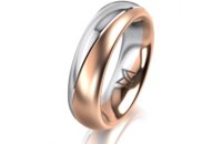 Ring 18 Karat Rot-/Weissgold 5.5 mm l&auml;ngsmatt