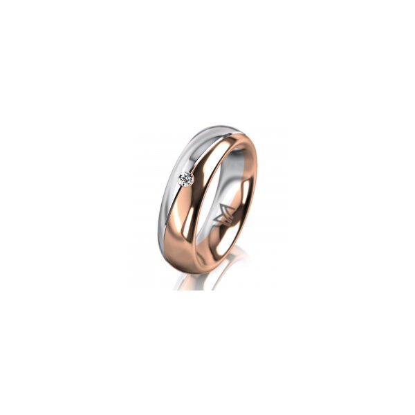 Ring 18 Karat Rot-/Weissgold 5.5 mm poliert 1 Brillant G vs 0,025ct