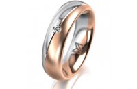 Ring 18 Karat Rot-/Weissgold 5.5 mm l&auml;ngsmatt 1...