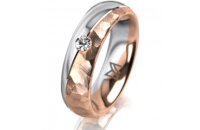 Ring 18 Karat Rot-/Weissgold 5.5 mm diamantmatt 1...