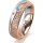 Ring 18 Karat Rot-/Weissgold 5.5 mm kristallmatt 3 Brillanten G vs Gesamt 0,050ct