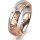 Ring 18 Karat Rot-/Weissgold 5.5 mm diamantmatt 3 Brillanten G vs Gesamt 0,050ct