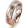 Ring 18 Karat Rot-/Weissgold 5.5 mm diamantmatt 5 Brillanten G vs Gesamt 0,045ct
