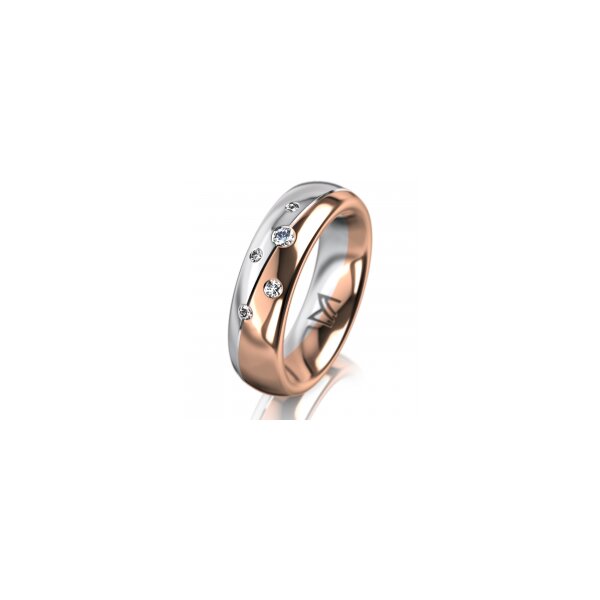 Ring 18 Karat Rot-/Weissgold 5.5 mm poliert 5 Brillanten G vs Gesamt 0,065ct