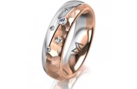 Ring 18 Karat Rot-/Weissgold 5.5 mm diamantmatt 5...
